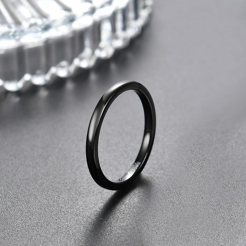 VQYSKO Tungsten Wedding Band Ring for Men Women | 2mm 4mm 6mm 8mm Gold Domed Tungsten Wedding Band Ring for Men Women High Polish Comfort Fit | Size 5-14 - Image 2